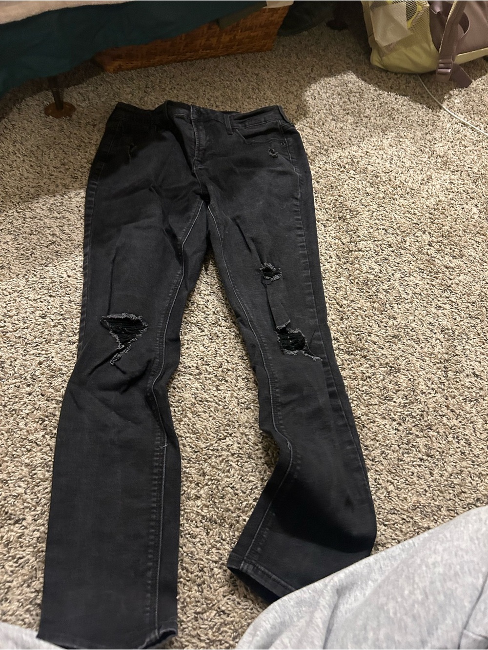 Old Navy Black Distressed Skinny Jeans